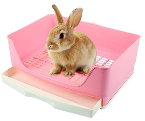 Kaninchentoiletten-Trainer, großes Fassungsvermögen, Töpfchen, Ecktoilette mit Schublade, größere Haustierpfanne für Kaninchen, Hamster, Meerschweinchen, Frettchen, Galesaur, Häschen, andere