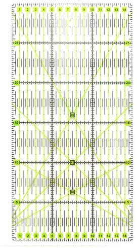 Regle Patchwork,15 x 30 CM Règle de Quilting Gabarits de Quilting en Acrylique Gabarit de Quilting Rectangle Règle Transparente Règles de Couture Accessoires pour Couture Artisanat