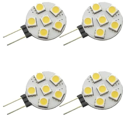 4ST G4 LED lampor G4 LED-lampa Varm vit 3000K JC-lampa G4 Bi-stiftslampa LED-appliance-lampa G4 Base T3 12 Volt AC/DC Underskåpspuck Glödlampor 1W Kallvit