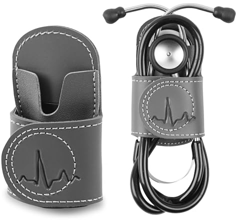 Czzmy Stethoscope Holder Hip Clip.Night Shift Nurse Essentials Organizer,Stethoscope Belt Clip for Scrubs, Nursing Tools Holster Case(1-Grey)