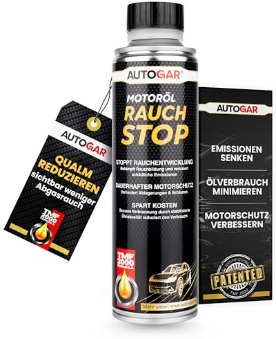 AUTOGAR® Motoröl Rauch Stop 250 ml I Anti-Rauch Öl-Additiv gegen Auspuffrauch & hohen Ölverbrauch I Rauchentwicklung reduzieren & Ölviskosität stabilisieren I für Benzin- & Dieselmotoren