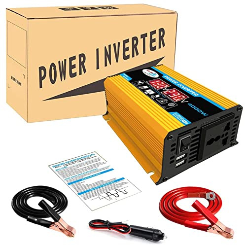 Inversor de Corriente, Inversor de onda sinusoidal pura 4000W Inversor 12V 230 Regulador de voltaje del inversor de onda sinusoidal pura modificada 220/110 Módulo de refuerzo for banco de energía pote