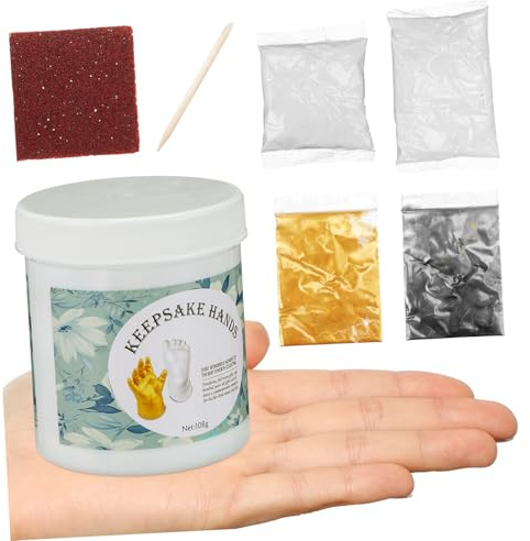 ERINGOGO Kit de Moldes para Huellas de Manos y Pies de Ñiño Recién Nacido, Fácil DIY Barro y Pe, Adecuado para Baby Shower y Recuerdo del Crecimiento