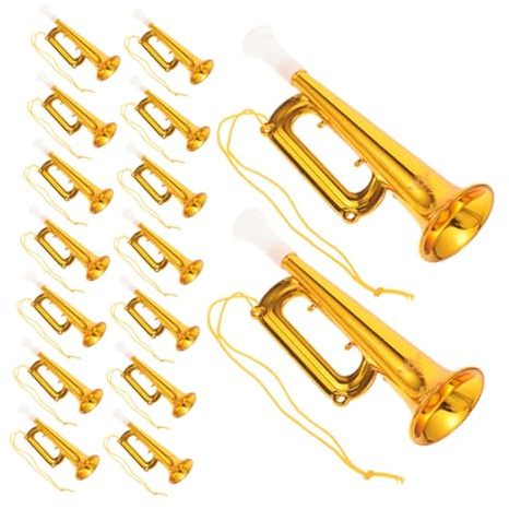 OFFSCH 25 Piezas Trompetas de Plástico para Fiestas Juguetes de Trompeta para Instrumentos de Ruido Portátiles para Eventos Deportivos Conciertos y Celebraciones