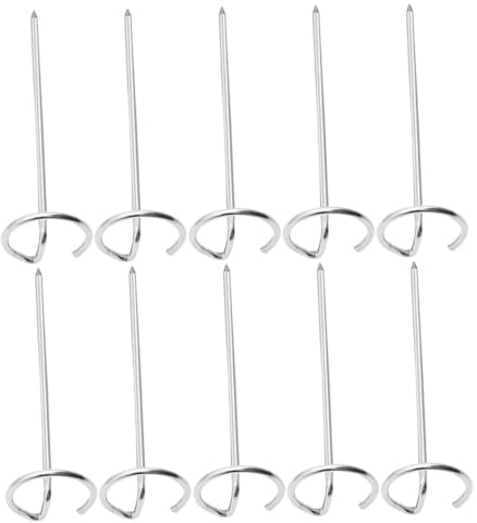 DOITOOL 10 piezas Brochetas de Barbacoa de Acero Inoxidable Pinchos Verticales para Parrilla y Freidora de Aire Reutilizables y Resistentes para Asados Exteriores y Cocina