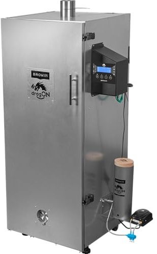 BROWIN dragON Räucherschrank IQ | 220L Kapazität | 1500W | Wi-Fi-Steuerung | Elektrisch | Stahl | 50x51x125cm | 49,3kg | Räucherset | 330348