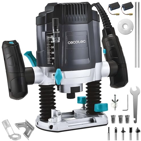 Cecotec Fresatrice Elettrica a Filo MultiShape 900 Inmersion. 1200W, Include 5 Frese, Per Frese Grandi e Piccole, Profondità Aggiustabile 55mm, Velocità Regolabile, Guida Parallela, Tagli Eccellenti