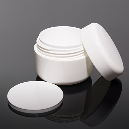 100x 15ml doppelwand Tiegel Weiss Leertiegel Cremedose Kosmetikdose leere UV-Gel Dose Leerdose Selbstabfüller Salbendose 100 Stück