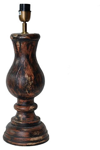 Tischleuchte Holz Old Street Rot Braun 485107 Höhe 45cm