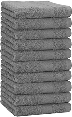 Betz 10 Stück Premium Handtücher hochwertiges Handtuch saugstark 100% Baumwolle Größe 50x100 cm Farbe anthrazit Grau