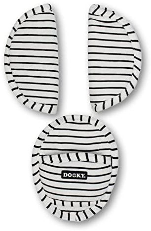 Almohadilla de arnés Dooky para la silla de auto, el cochecito y las sillas para niños (ajuste universal gracias al cierre de velcro, acolchado suave de algodón 100%), San Marino