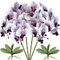 FagusHome Künstliche Orchidee, 81,3 cm, violetter Kern, 4 Stück mit 2 Bündeln Blättern, künstliche Schmetterling-Phalaenopsis-Blumen für Heimdekoration