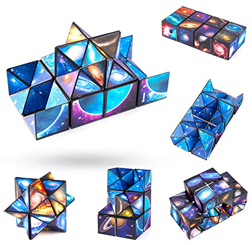 Magic Star Cube 2 en 1 - Puzzle 3D Infini, Cube de Vitesse Magique pour Enfants et Adultes - Jouet de Bureau