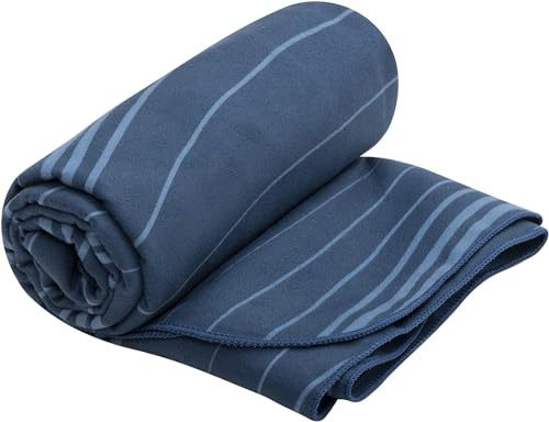 Sea to Summit - DryLite Towel Reisehandtuch XL - Mikrofaser Strandtuch - Superweich & Samtig - Schnelltrocknend - Aufhänger & Tasche - Reisen & Fitness - 75 x 150cm - Atlantic Wave Blue - 230g