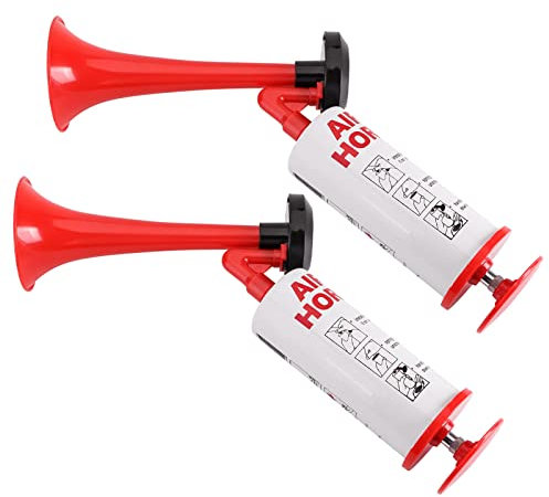 AOLIHAN 2Pcs Handheld Air Horn, Aluminum Portable Handheld Air Pump Horn, Loud Noise Maker Safety Horn for Boats Sporting Events Camping Reusable Eco-Friendly (Handheld air horn 2pcs)