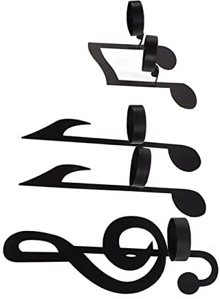 Atyhao Black Music Note Wall Sconce, Candle Sconces Wall Decor, Unique Iron Black Music Note Wall Sconce for Entryway, Bathroom, Living Room