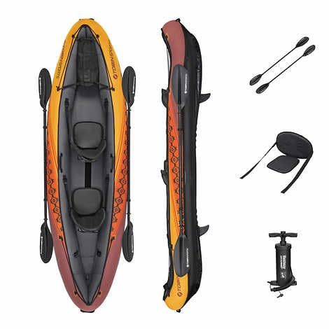 Tobin Sports Wavebreak Inflatable 2-Person Kayak - Complete with Pump and Patch kit