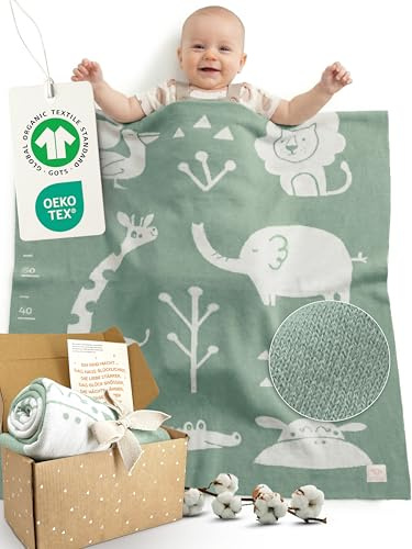 Babydecke Baumwolle, Baby Decke Neugeborenen, Baby Blanket Newborn, Grün