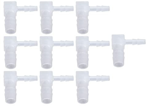 Coude de Tuyau d'arrosage 90, Tuyau d'arrosage Joints Coudés à 90 Degrés Raccords de Réduction de Barbe 10 Pièces Tuyau en Plastique Type L Connecteurs de Tuyau coudé à 90