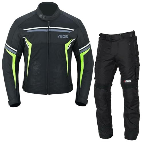BOSmoto Herren Motorrad Textil 2-Teiler Anzug - Sommer Jacke und Hose Kombi mit Biker-Style