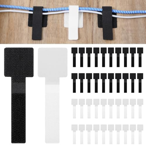 Tyqour Lot de 40 serre-câbles de 9 cm - Réutilisables - - Pour la gestion des câbles - Pour la gestion des câbles, les tentures murales, la voiture, la maison