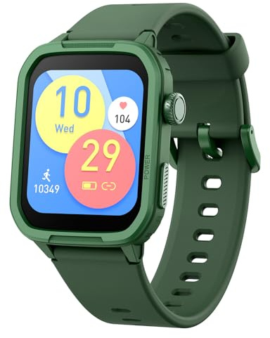 Garsent Smart Klocka för Boy Girl, Allt i en Klocka med Pusselspel, Flera Sportlägen, HD -pekskärm, Hjärtfrekvens Sömnmonitor, Väckarklocka, MP3 -spelare, Kid Smart Watch Toy (Grön)