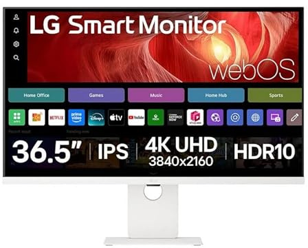 LG 37U730SA-W.AEU (37 Zoll) 4K UHD IPS Monitor, webOS, USB-C (65W), HDR10, Weiß