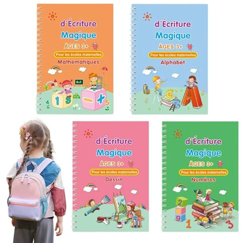 Libros Mágicos de Práctica de Escritura con Surcos | Cuadernos De Trabajo Reutilizables Con Surcos Para Aprender A Escribir | Cuadernos De Escritura Con,Para Aprender a Escribir Niños Preescola