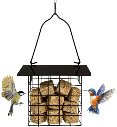 de Aves Silvestres | Jaula de Alimentación Metálica Resistente al Clima,Colgante a Prueba de Ardillas | para Alimentar Colibríes Y Pinzones En Jardín Patio Porche Balcón