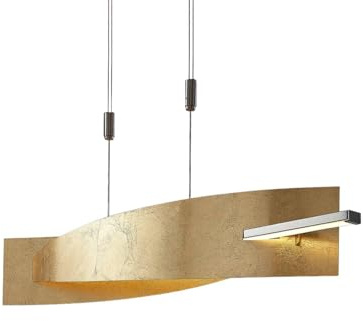 Lucande LED Pendelleuchte Goldoptik dimmbar, Esstisch Hängelampe höhenverstellbar 24W gesamt Esszimmerlampe Esstischlampe