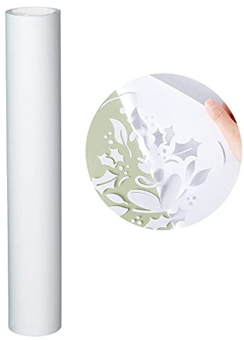 Heinaroman Selbstklebende Vinylfolie Plotter - 30x305cm Plotterfolie Selbstklebend Vinyl Rollen, Permanente Klebefolien Vinylfolie Plotter für Aufkleber, Cric, Scrapbooking (Matt Weiß)