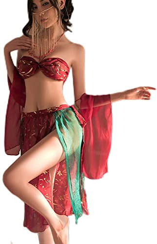 Temptshow Asiatica cinese Geisha Cosplay da donna stile cinese Cheongsam Lingerie giapponese Anime Costume (ballerino volante)