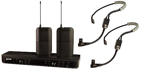 Shure BLX188/SM35 UHF Wireless Microphone System - Perfect for Speakers, Performers, Presentations - 14-Hour Battery Life, 100m Range | Includes (2) Headset Mics, Dual Channel Receiver | K3E Band