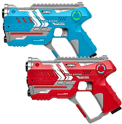 Light Battle 2 Connect Anti-Cheat Laser-Tag Pistolen - Metallic-Grün und Grau