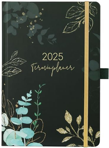 Kalender 2025-2026 - A5 Terminplaner 2025-2026 von Aug. 2025 bis Sep. 2026, Wochenplaner 2025-2026 mit Innentasche, Elastischer Verschluss, Kalender 2025-2026 Buchkalender, 21.3 x 14.7cm