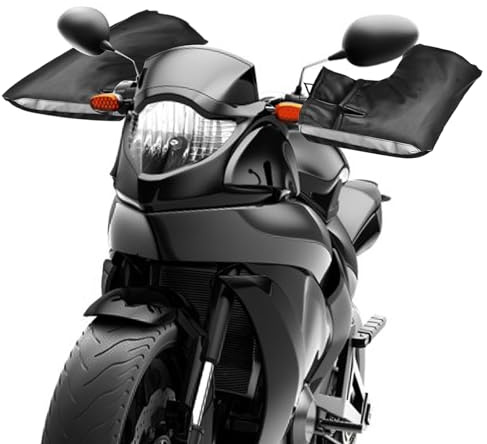 Scaldamani Guanti da Manubrio per la Guida all'aperto e Invernali Antivento Caldi con Coulisse per MTB Bici Elettriche Moto