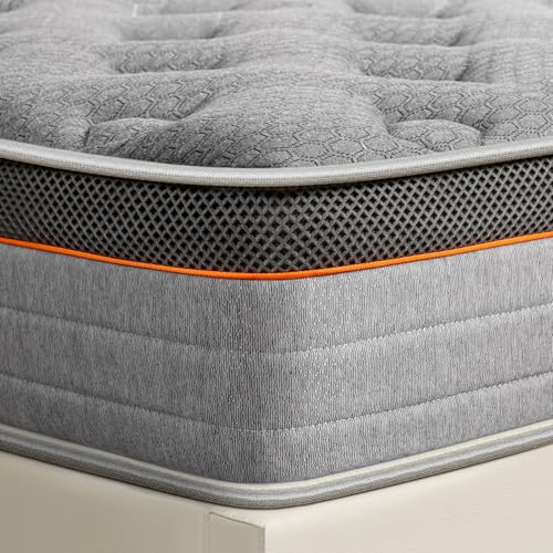 Good Nite Doppelmatratze, Taschenfederkernbett, 135 x 190 x 25 cm, mit 9-Zonen-Unterstützung, verstärkte Kanten, atmungsaktiv, grauer Strickstoff, Matratze in einer Box