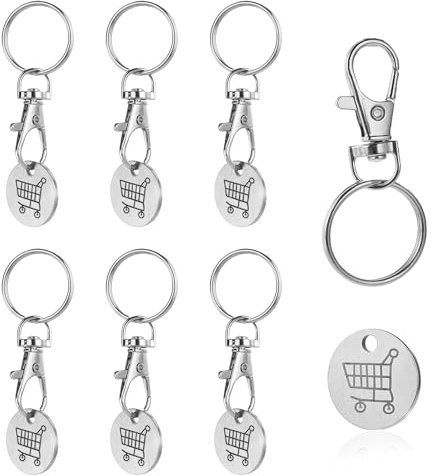 Giantree 6 Pièces jeton Caddie, jeton de caddie en métal porte-clés amovible Jeton Chariot pour Les Caddies