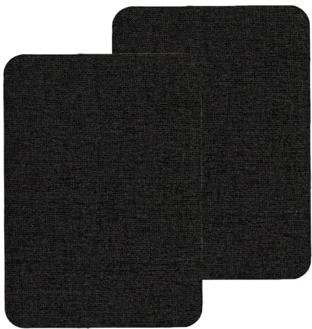 2er-Pack selbstklebende Reparaturflicken aus Canvas 28 x 20 cm wasserdichtes Reparaturset für Stoff, Sofa, Zelt, Autositz, Möbel, Lounger (Schwarz)