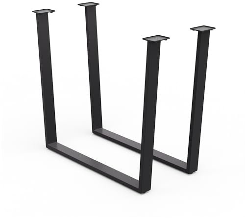 blumfeldt Ayr Tischbeine Metall Schwarz – Stabile Stahl-Tischbeine für Esszimmer, Modernes Design, 72 cm Hoch, 72 cm Breit, Ideal für Industrielle & Minimalistische Räume, Tischgestell Schwarz