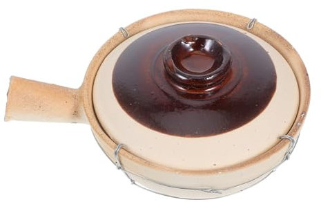 PRETYZOOM Pentola in Terracotta Tradizionale Cinese Per Riso e Zuppa, Mini Casseruola Coperchio Resistente Al Calore, Per Cucina Casalinga e Pasti in Famiglia