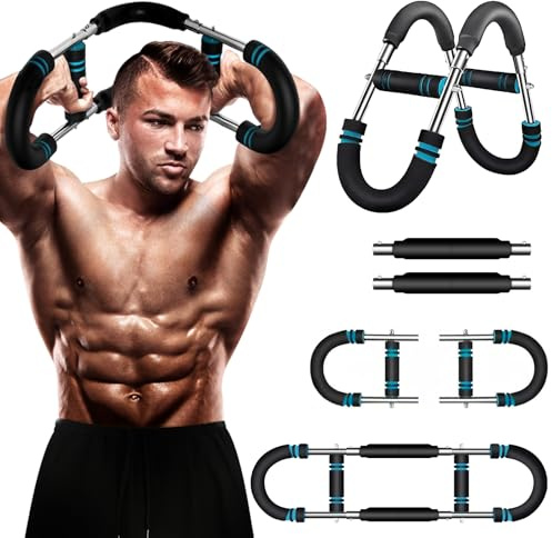 Twister Arm Trainer,Ejercitador de Brazos Ajustable,Entrenador Fuerza Forma U,Barra Giratoria Portátil,Extensor de Pecho para Brazos,Espalda,Equipo Fitness Portátil con Muelle para Casa,Oficina,Viajes