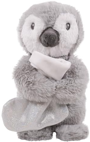 Rosewood Prancer Penguin Dog Toy – Plush Grey Penguin with Sparkly Silver Stocking for Treat Hiding, Soft, Festive Snuffle Toy for Mental Stimulation & Cuddles, for Dogs