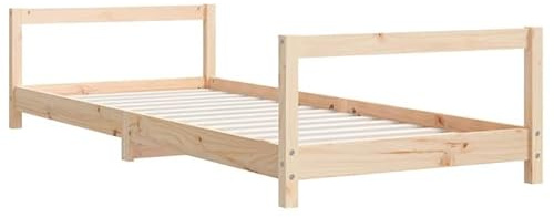 Eleganz Kinderbett 80x200 cm aus massivem Kiefernholz | Natürliches & langlebiges Babybett | Unbehandelt & sicher für Kinderzimmer | Perfekt für gesunden Schlaf