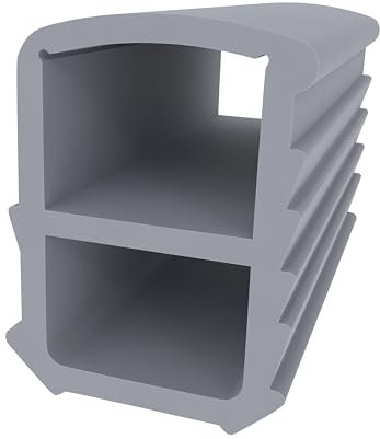 Stahlzargendichtung für senkrechte Nut – Grau | 15 Meter | 13 mm Breite | Türdichtung für Stahlzarge | Gummidichtung Zimmertür | Türdichtung Stahlzarge