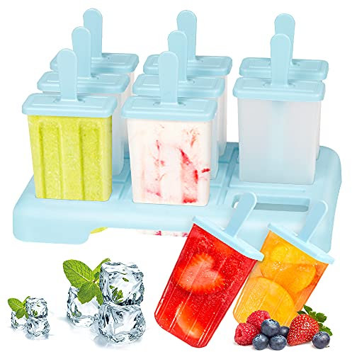 Bluelves Plastique Mini Moule a Glace Esquimaux, Glaces à l'eau, Ice Pop Mold Popsicle Sorbet DIY Réutilisable, Moulle Magnum pour Yaourts