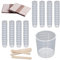 GZjiyu 80 Piezas Vaso Medidor, 30 ml Jarra Medidora Plastico con 80 Piezas Palos de Madera para Mezclar Pintura Epoxi Resina Laboratorio Cocina
