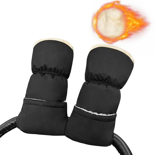 Kinderwagen Handwärmer,Kinderwagen Handmuff mit Warm Flanell Wasserfest Winddicht Kinderwagen Muff, Universalgröße für Kinderwagen Buggy,Fahrräder,Rollstühle