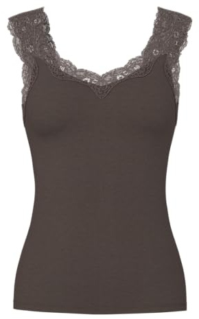PIECES Pcbarbera JRS Noos BC Haut en Dentelle pour Femme, Hot Fudge, XS
