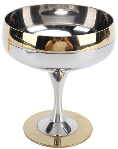 Copas de helado, 200ml 304 de acero inoxidable resistente a las caídas copas de postre pulido fino fácil de limpiar cómodo agarre de acero inoxidable copa de helado